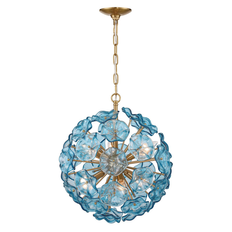 Esme 6 Light 18.25" Chandelier in Aged Brass