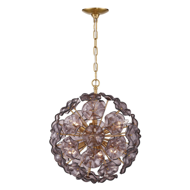 Esme 6 Light 18.25" Chandelier in Aged Brass