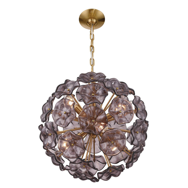 Esme 6 Light 18.25" Chandelier in Aged Brass