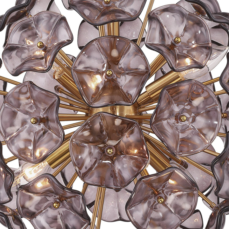 Esme 6 Light 18.25" Chandelier in Aged Brass
