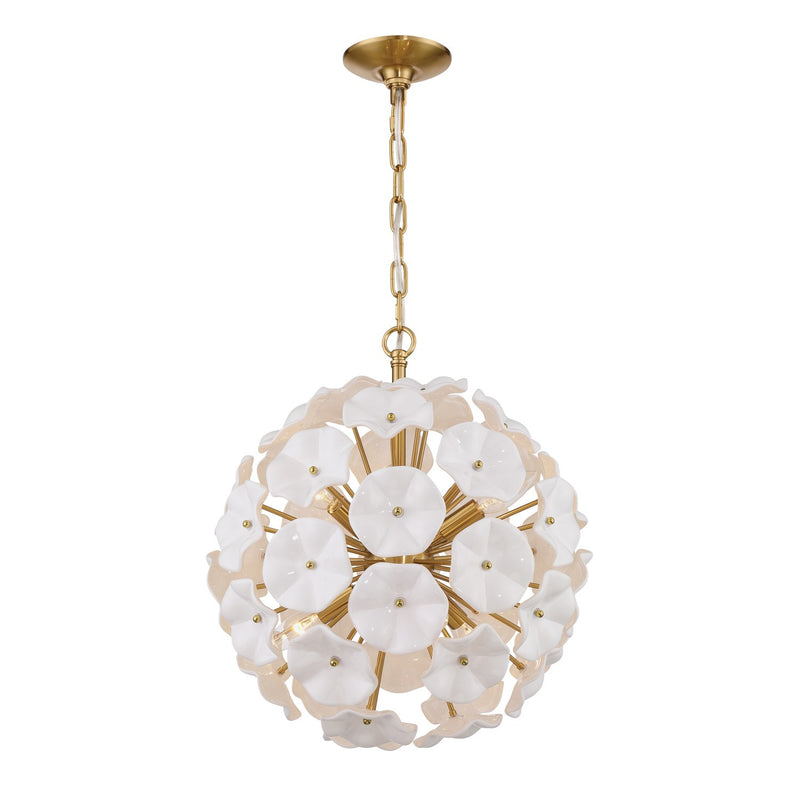 Esme 6 Light 18.25" Chandelier in Aged Brass
