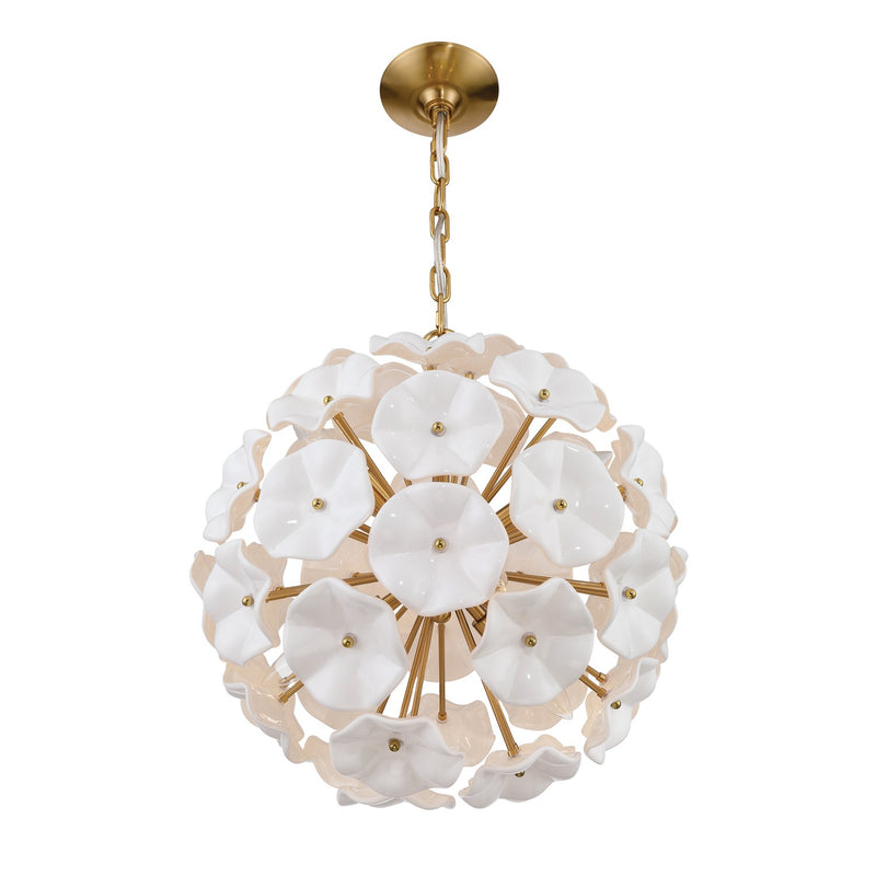 Esme 6 Light 18.25" Chandelier in Aged Brass