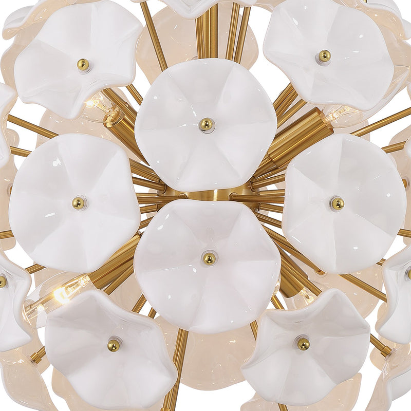 Esme 6 Light 18.25" Chandelier in Aged Brass