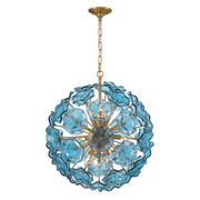 Esme 9 Light 22.5" Chandelier in Aged Brass