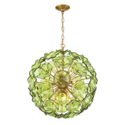Esme 9 Light 22.5" Chandelier in Aged Brass