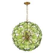 Esme 9 Light 22.5" Chandelier in Aged Brass