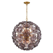 Esme 9 Light 22.5" Chandelier in Aged Brass