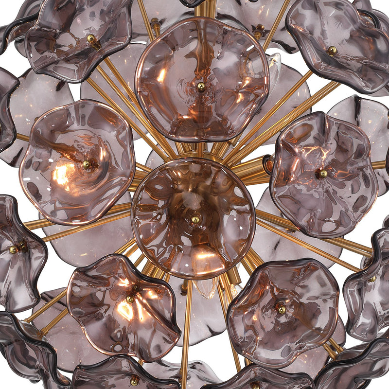 Esme 9 Light 22.5" Chandelier in Aged Brass