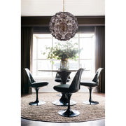 Esme 9 Light 22.5" Chandelier in Aged Brass in a room setting