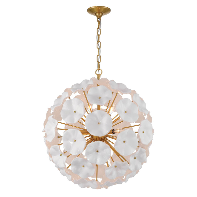 Esme 9 Light 22.5" Chandelier in Aged Brass