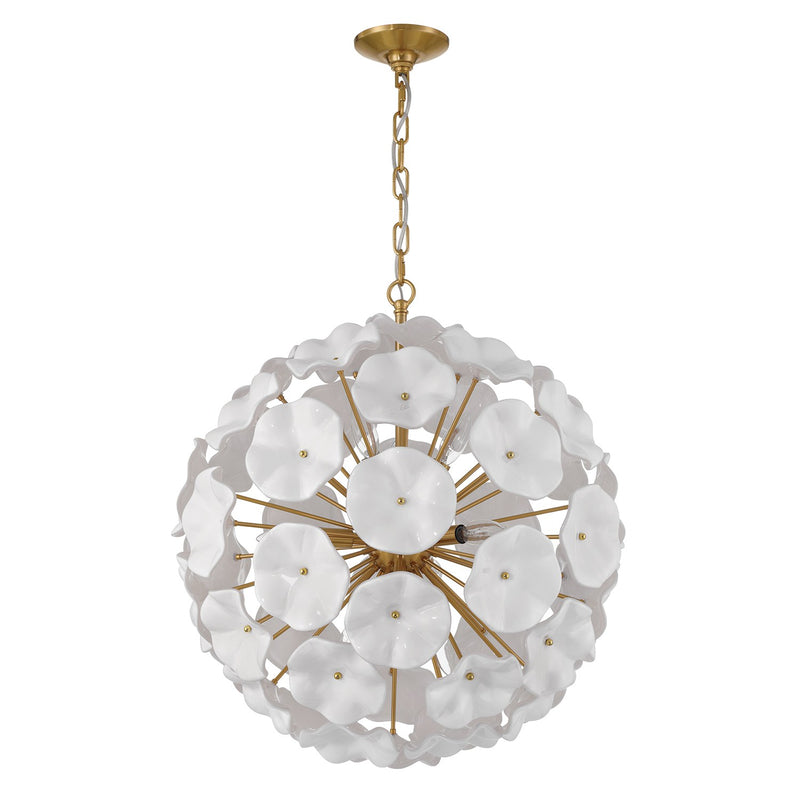 Esme 9 Light 22.5" Chandelier in Aged Brass