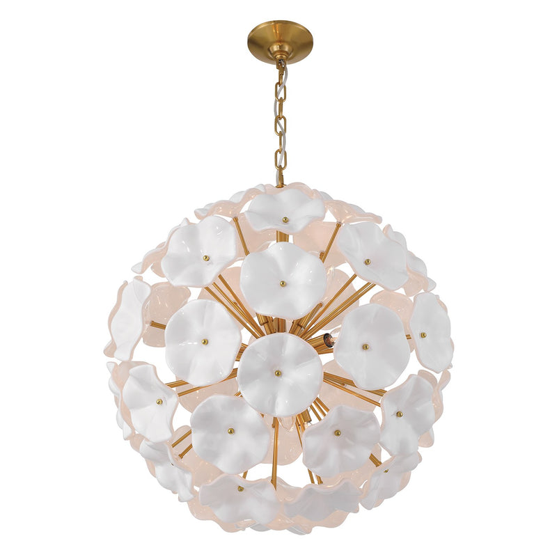 Esme 9 Light 22.5" Chandelier in Aged Brass