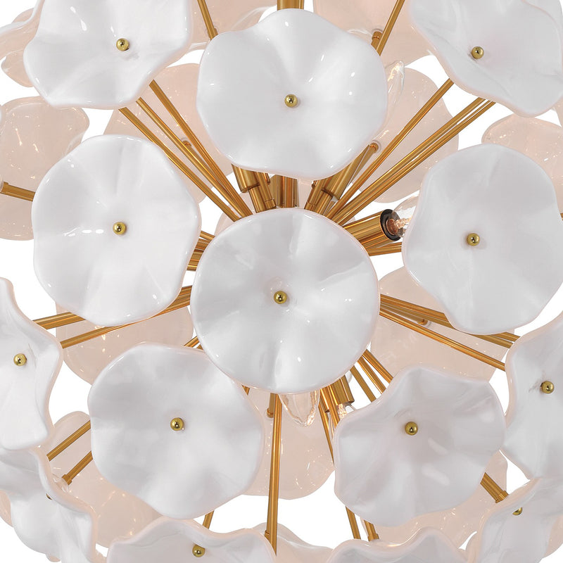 Esme 9 Light 22.5" Chandelier in Aged Brass