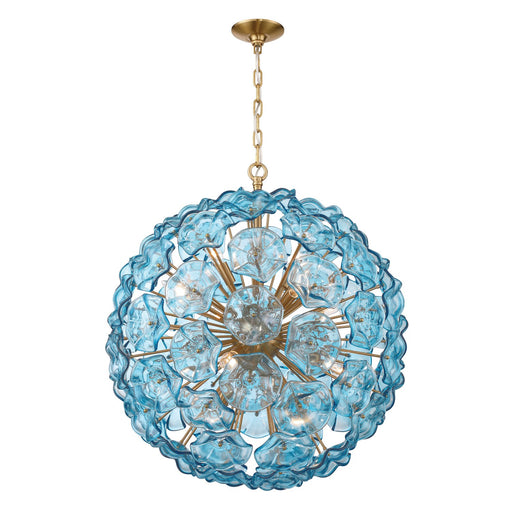 Esme 12 Light 28" Chandelier in Aged Brass