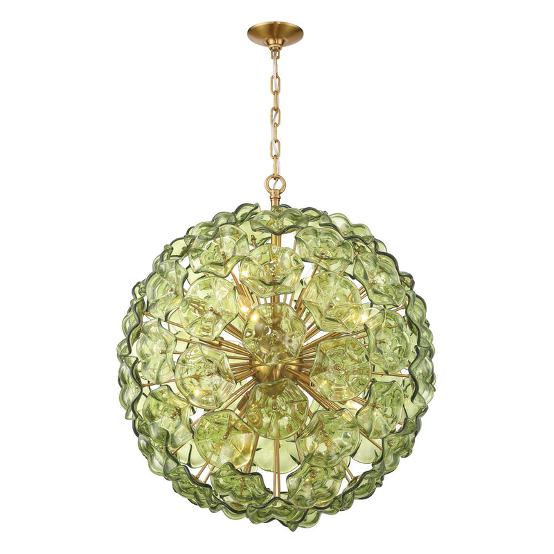 Esme 12 Light 28" Chandelier in Aged Brass