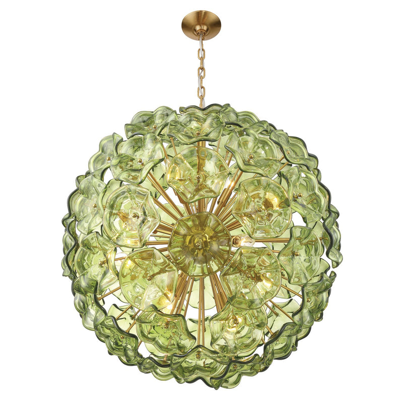 Esme 12 Light 28" Chandelier in Aged Brass