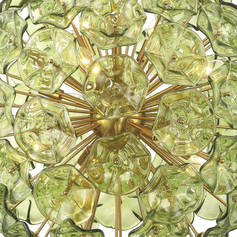 Esme 12 Light 28" Chandelier in Aged Brass
