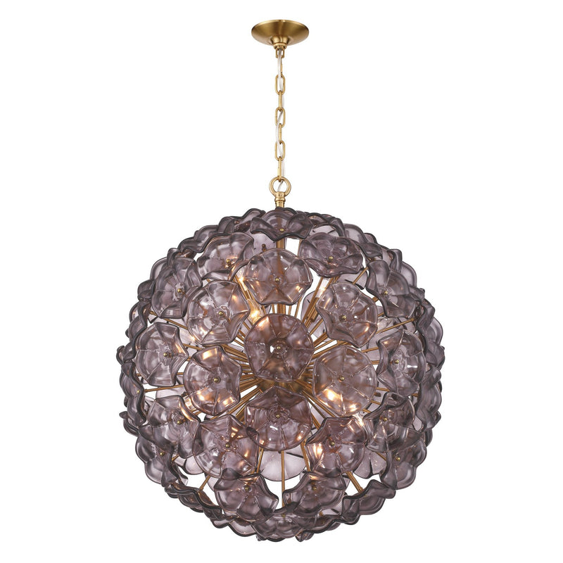 Esme 12 Light 28" Chandelier in Aged Brass