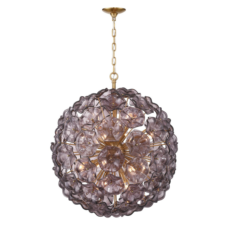 Esme 12 Light 28" Chandelier in Aged Brass