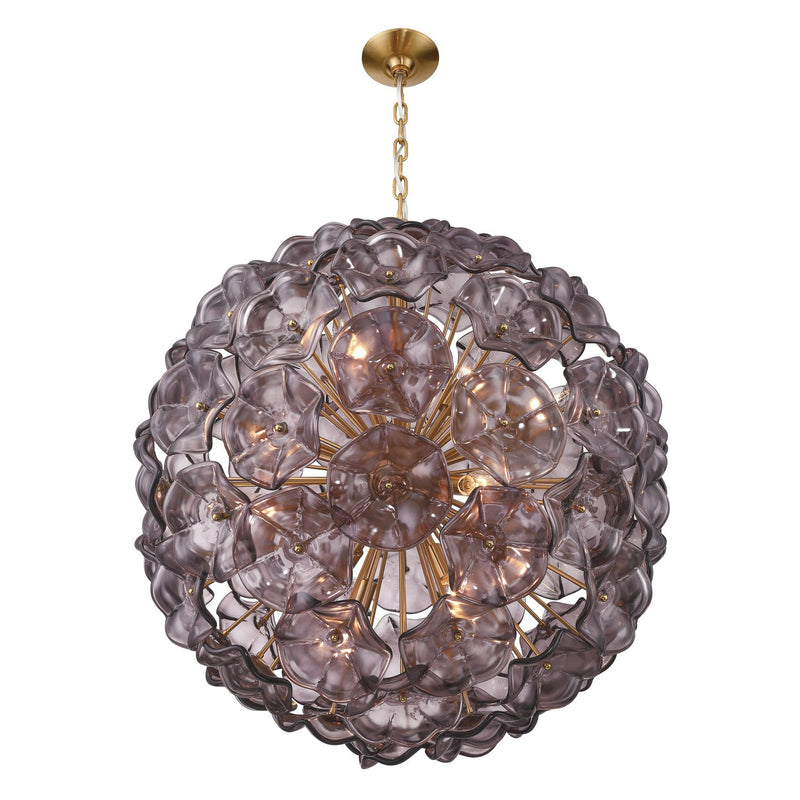 Esme 12 Light 28" Chandelier in Aged Brass