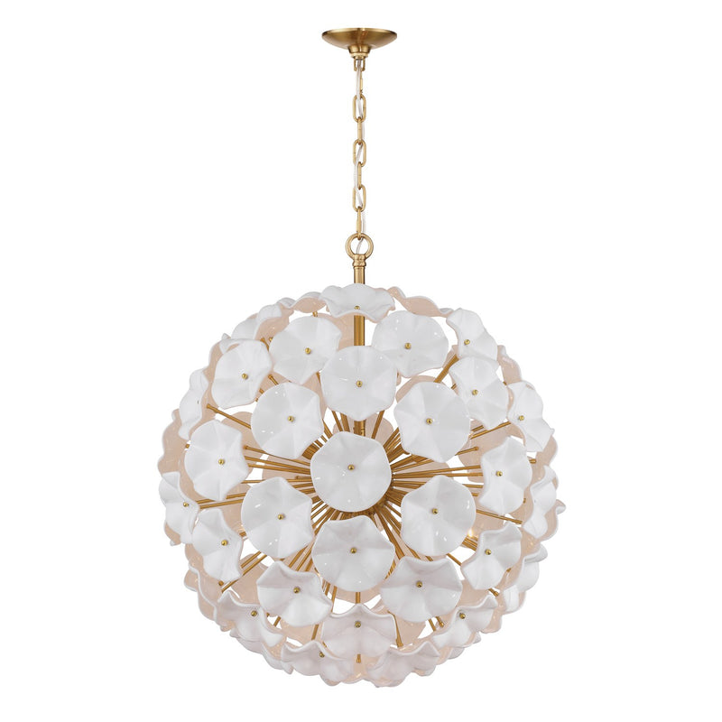 Esme 12 Light 28" Chandelier in Aged Brass