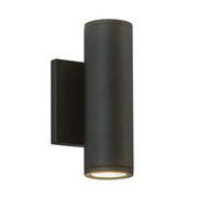 Nordic 8" Outdoor Up/Down Wall Light, 2" Diameter in Black