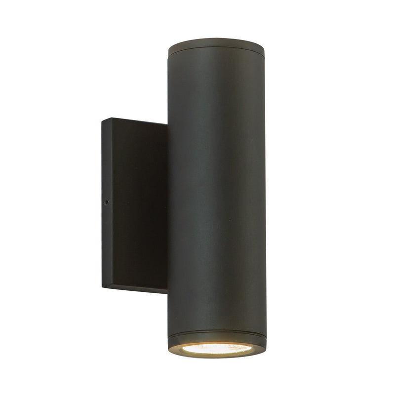 Nordic 8" Outdoor Up/Down Wall Light, 2" Diameter in Black