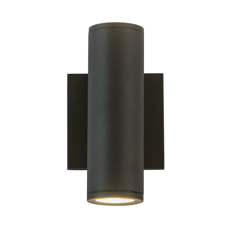 Nordic 8" Outdoor Up/Down Wall Light, 2" Diameter in Black