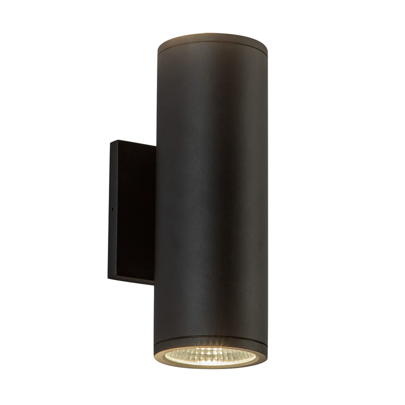 Nordic 10" Outdoor Up/Down Wall Light, 3" Diameter in Black