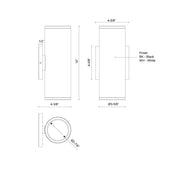 Nordic 10" Outdoor Up/Down Wall Light, 3" Diameter in White