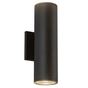 Nordic 12" Outdoor Up/Down Wall Light, 3" Diameter in Black