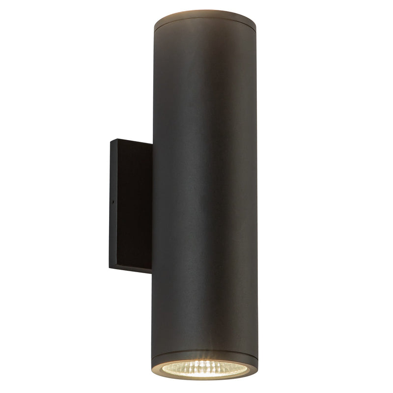 Nordic 12" Outdoor Up/Down Wall Light, 3" Diameter in Black