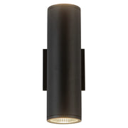 Nordic 12" Outdoor Up/Down Wall Light, 3" Diameter in Black