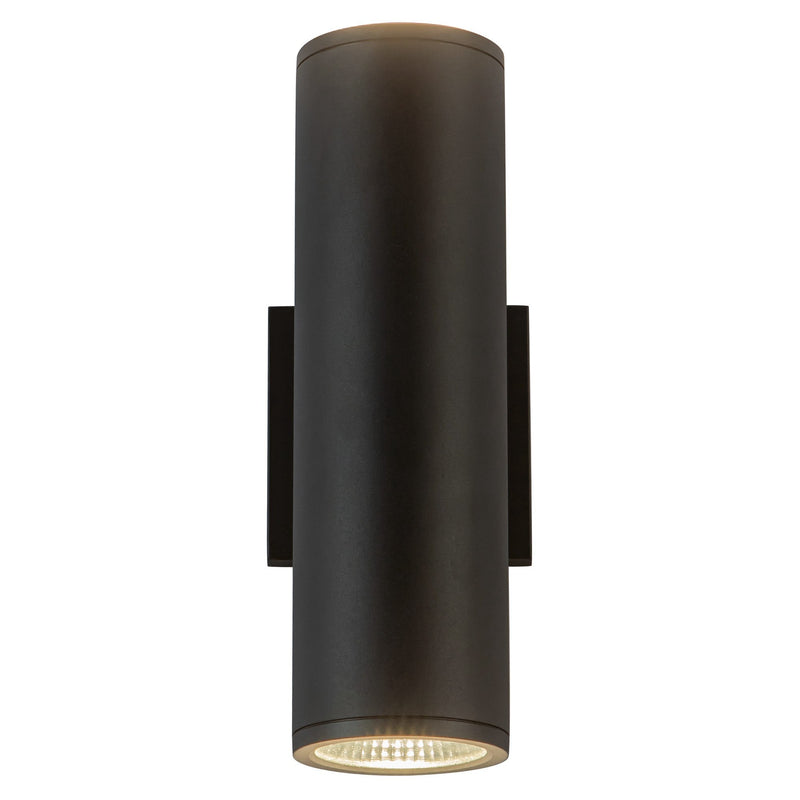 Nordic 12" Outdoor Up/Down Wall Light, 3" Diameter in Black