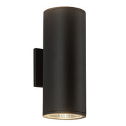 Nordic 12" Outdoor Up/Down Wall Light, 5" Diameter in Black