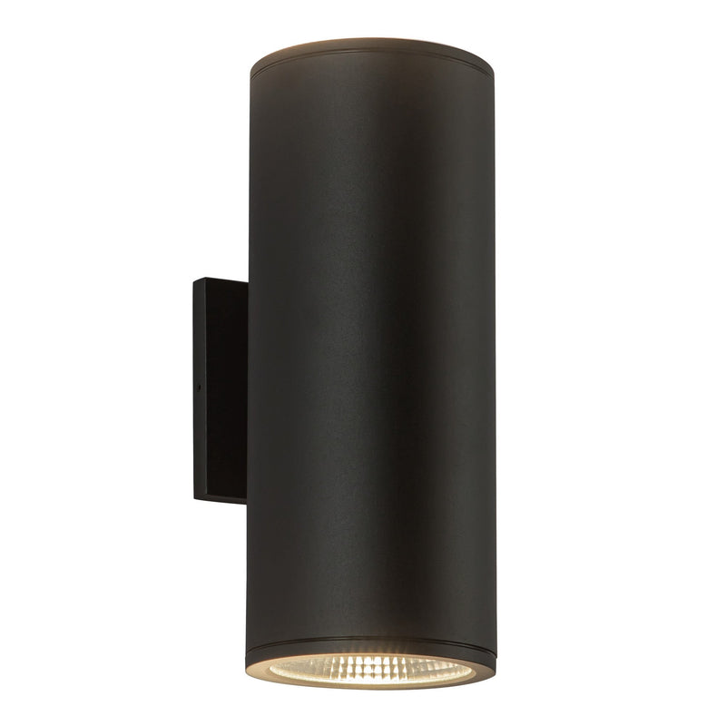Nordic 12" Outdoor Up/Down Wall Light, 5" Diameter in Black
