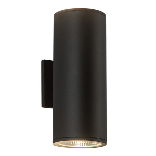 Nordic 12" Outdoor Up/Down Wall Light, 5" Diameter in Black