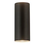 Nordic 12" Outdoor Up/Down Wall Light, 5" Diameter in Black