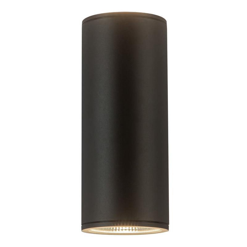 Nordic 12" Outdoor Up/Down Wall Light, 5" Diameter in Black