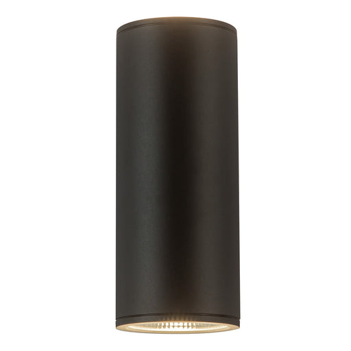 Nordic 12" Outdoor Up/Down Wall Light, 5" Diameter in Black