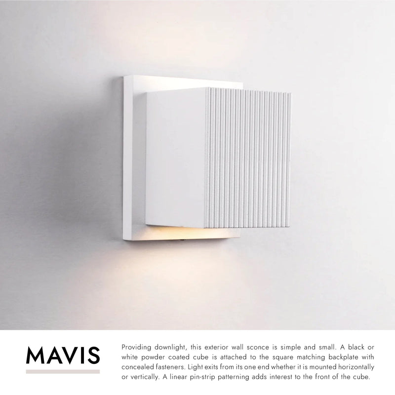 Mavis 4" Outdoor Up/Down Wall Light in Black