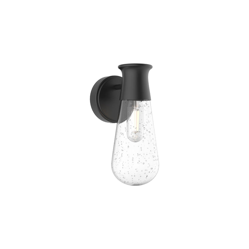 Marcel 5" Outdoor Wall Light in Clear Bubble Glass/Textured Black