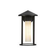Tenko 12" Outdoor Wall Light in Black/Glossy Opal Glass