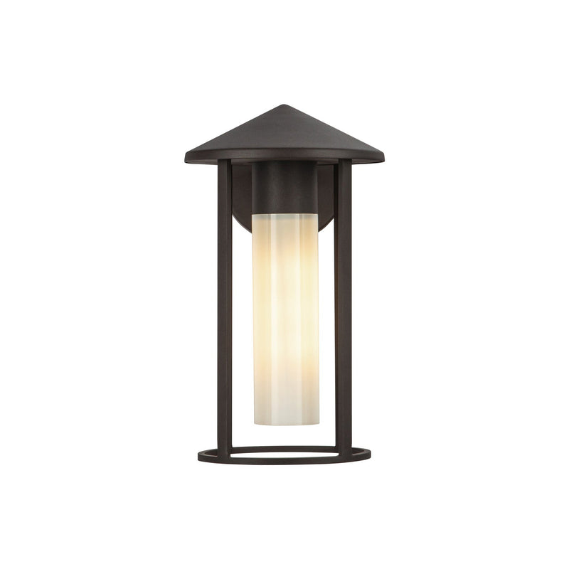 Tenko 12" Outdoor Wall Light in Bronze/Glossy Opal Glass