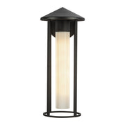 Tenko 18" Outdoor Wall Light in Black/Glossy Opal Glass