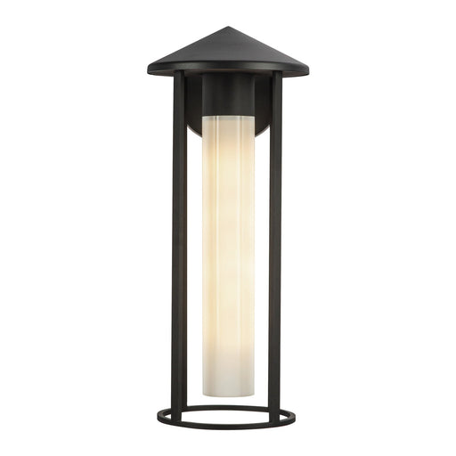 Tenko 18" Outdoor Wall Light in Black/Glossy Opal Glass