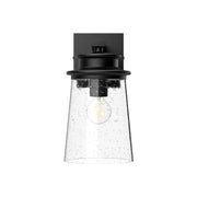 Quincy 6" Outdoor Wall Light in Clear Bubble Glass/Textured Black