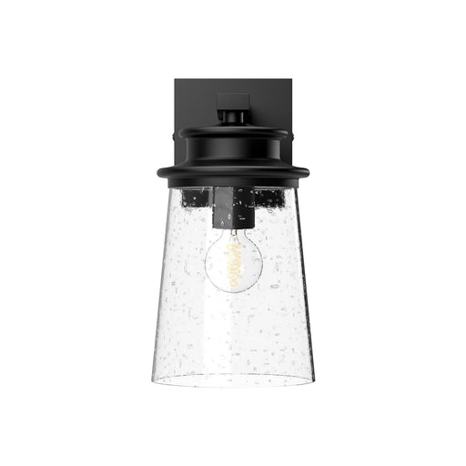 Quincy 6" Outdoor Wall Light in Clear Bubble Glass/Textured Black