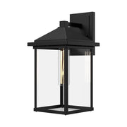 Larchmont 6" Outdoor Wall Light in Clear Glass/Textured Black