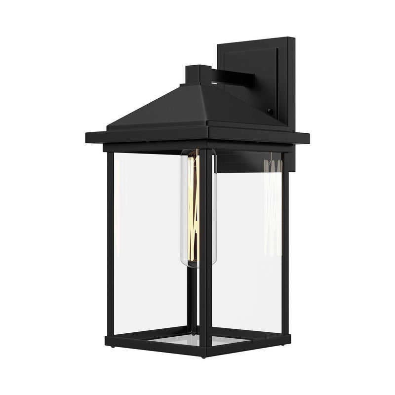 Larchmont 6" Outdoor Wall Light in Clear Glass/Textured Black